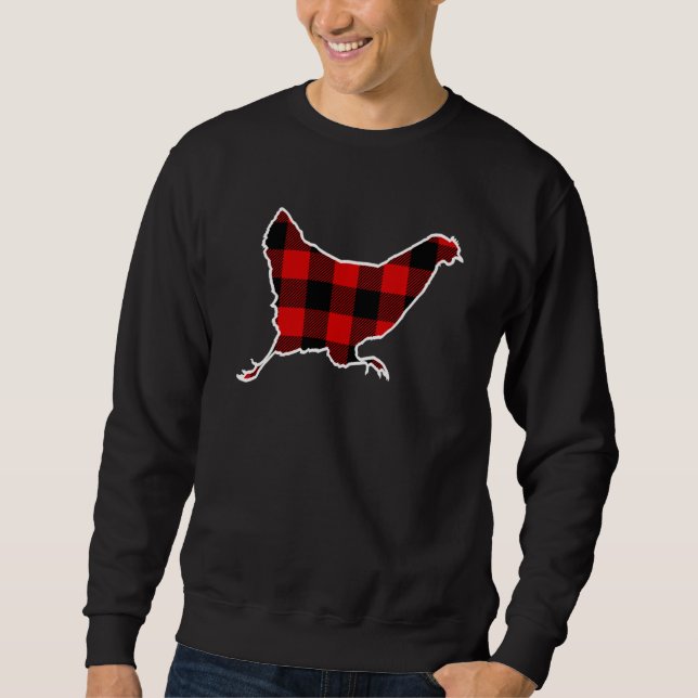Sudadera Búfalo Rojo De Pollo Tapado Hen Fowl Coincidiendo  (Anverso)
