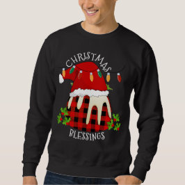 Sudadera Búfalo rojo Navidades Santa Pudding