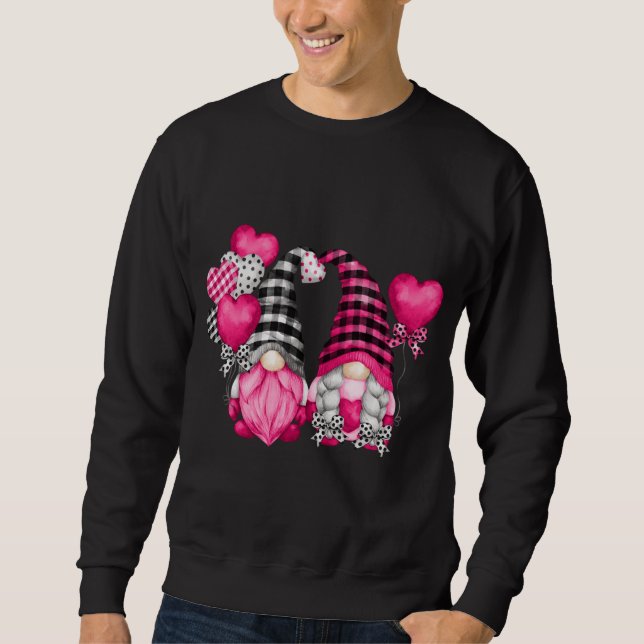 Sudadera Búfalo rosa y globos cardíacos - San Valentín (Anverso)