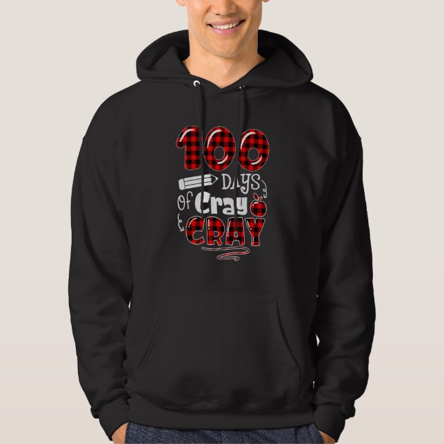 Sudadera Búfalo Tapado 100 Días De Crayones De Rayos Grises (Anverso)