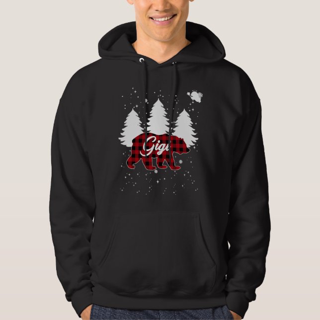 Sudadera Bufalo Tapado Gigi Oso Árbol de Navidad Pajama Fam (Anverso)