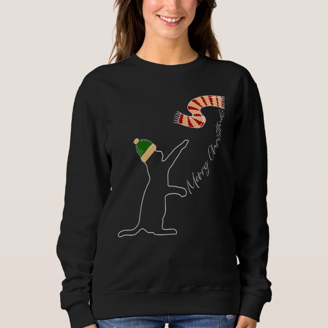 Sudadera Bufanda de globo de gato pijama de Navidad gatito  (Anverso)