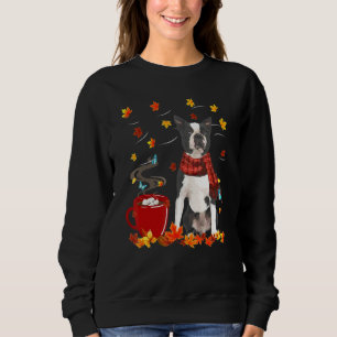 Sudadera Bufanda de perro Boston Terrier Otoño Chocolate Ot