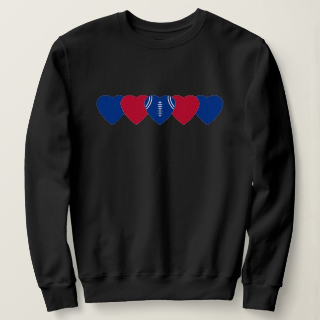 Sudadera Buffalo Bills Fútbol de corazón oscuro (Anverso del diseño)