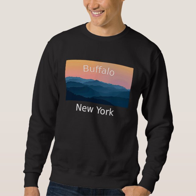 Sudadera Buffalo New York Mountain sunset hometown (Anverso)