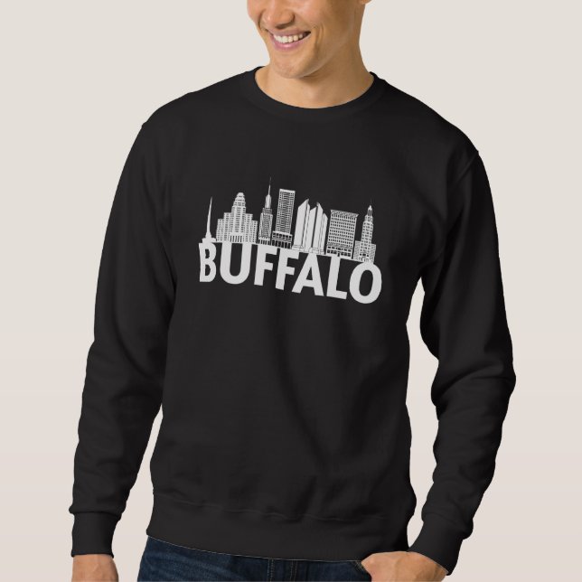 Sudadera Buffalo New York USA City Skyline Silhouette Outli (Anverso)