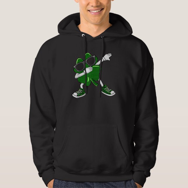 Sudadera Buffalo Plaid Dabbing Shamrock Irish Ireland St Pa (Anverso)