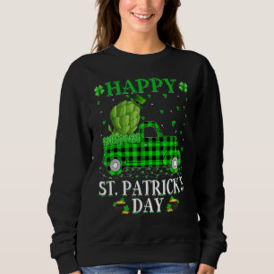 Sudadera Buffalo Plaid Green Truck Artichoke Food St Patri