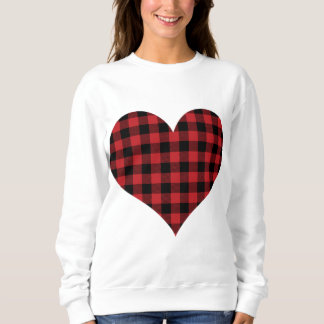 Sudadera Buffalo Plaid Heart El día de San Valentín Love Ho