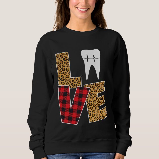 Sudadera Buffalo Plaid Toothpaste & Tooth Dentist Valentine (Anverso)