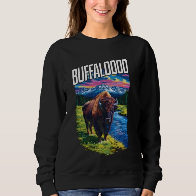 Sudadera Buffalo Retro Sunset Lucky Casino Slots Buffaloooo (Anverso)