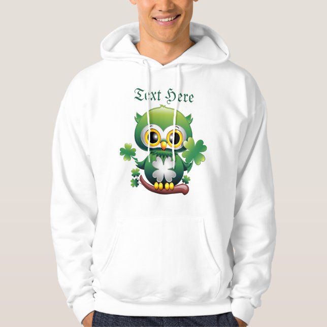 Sudadera Búho Bebé Lindo St Patrick Dibujo Animado (Anverso)