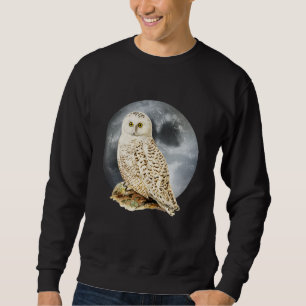 Sudadera Búho Blanco Ojos Fijos Frente a la Luna