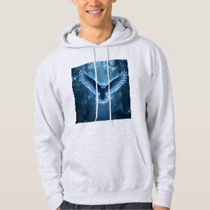 Sudadera Búho Celestial de Nieve Ave de Fantasía Mística