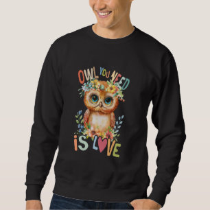 Sudadera búho con flores lindos búhos volando mañana animal
