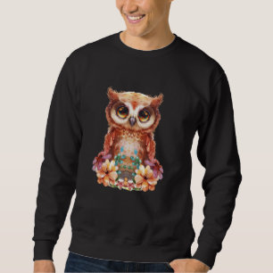 Sudadera búho con flores lindos búhos volando mañana animal