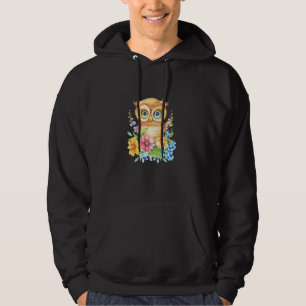 Sudadera búho con flores lindos búhos volando mañana animal