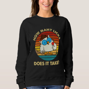 Sudadera Búho Cuántas Lameduras Se Necesitan Retro Vintage