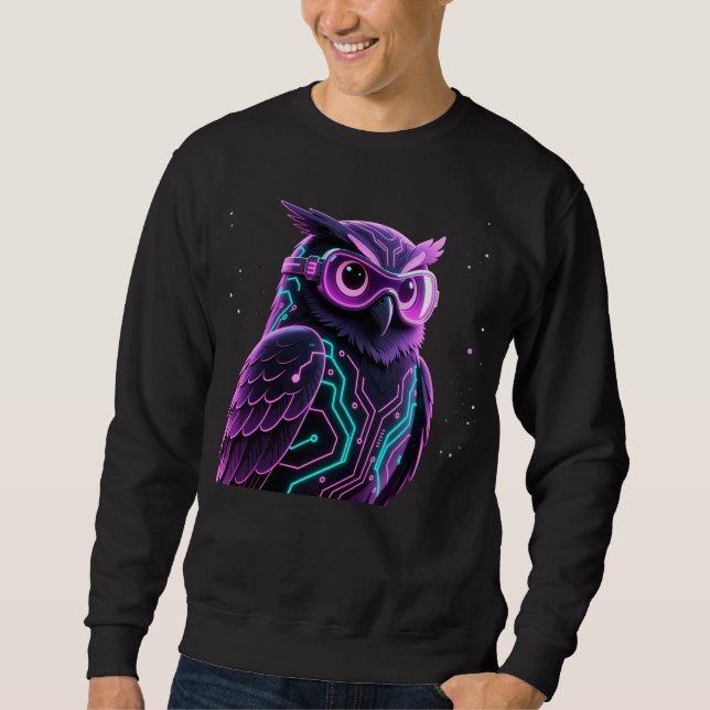 Sudadera Búho de circuito de neón (Anverso)