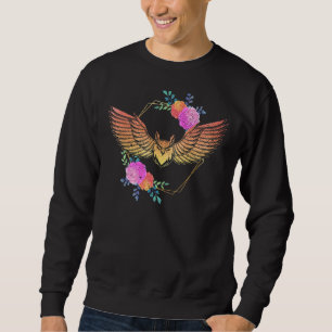 Sudadera Búho de Pájaros de Pájaro depredador floral 1