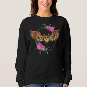 Sudadera Búho de Pájaros de Pájaro depredador floral 1