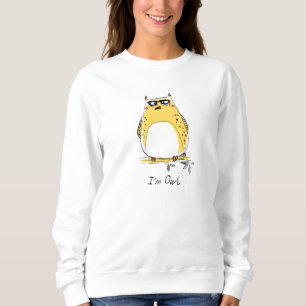 Sudadera Búho Divertido Soy Cita De Búho Amarillo Búho Cita