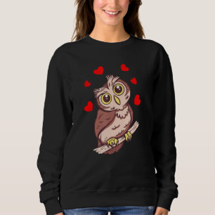 Sudadera Búho En Una Sucursal Con Lechuzas De Corazón