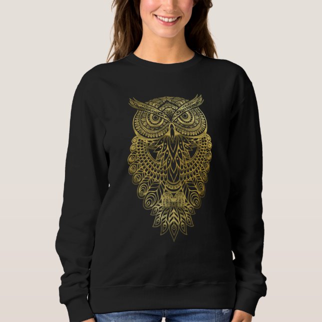 Sudadera Búho geométrico lindo Art Mandala Estilo Bird Homb (Anverso)