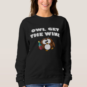 Sudadera Búho pediré el vino divertida fiesta