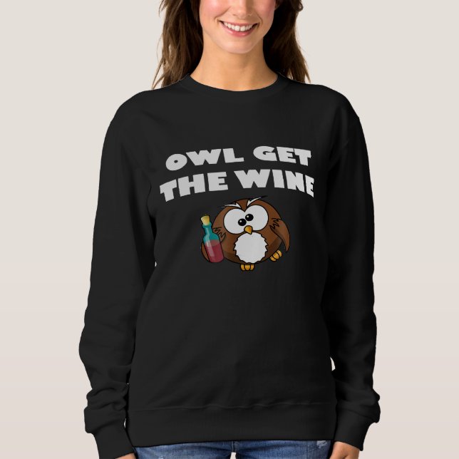 Sudadera Búho pediré el vino divertida fiesta (Anverso)