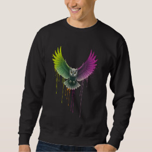 Sudadera Búho realista en vuelo con salpicaduras de pintura