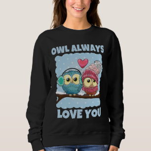 Sudadera Búho Siempre Te Amo Lindo Invierno para San Valen