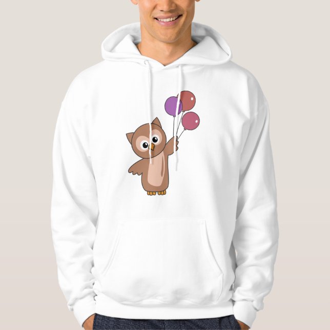 Sudadera Búho vuela Con Globos Animales Dulces Para Niños (Anverso)