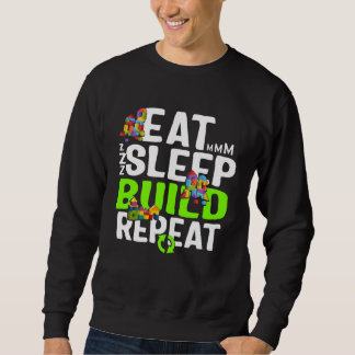 Sudadera Building Blocks Eat Sleep Build Repeat For Boys Ki