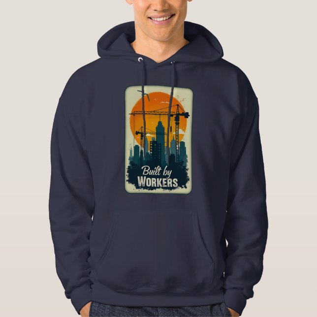 Sudadera Built by Workers Retro Labor Day Shirt (Anverso)