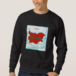 Sudadera Bulgaria Mapa político con colores de bandera. Vec