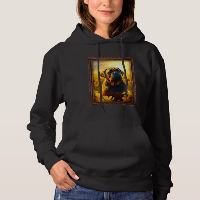 Sudadera Bull Mastiff Painting Sunflower Flower Mom Women F (Anverso)