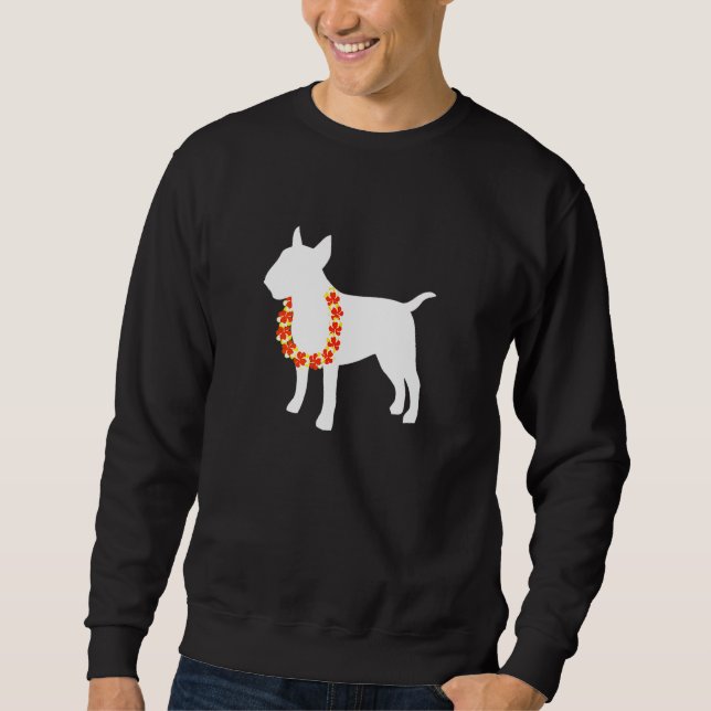 Sudadera Bull Terrier Aloha Hawaiian Lei Dog (Anverso)