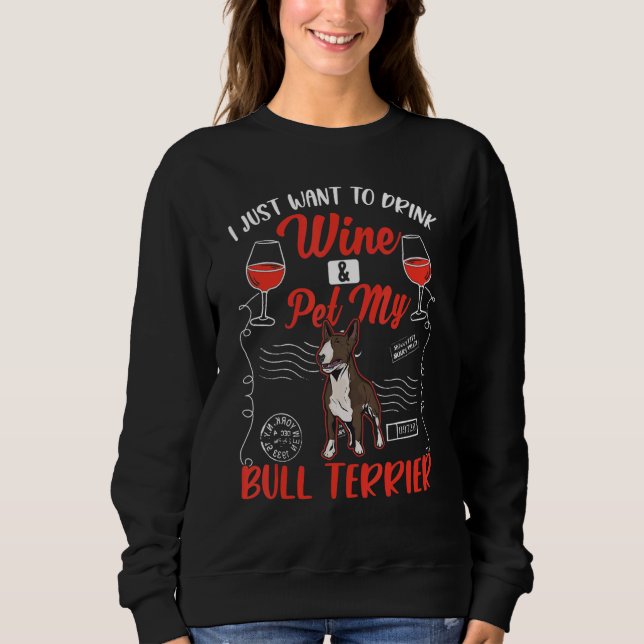 Sudadera Bull Terrier And Wine (Anverso)