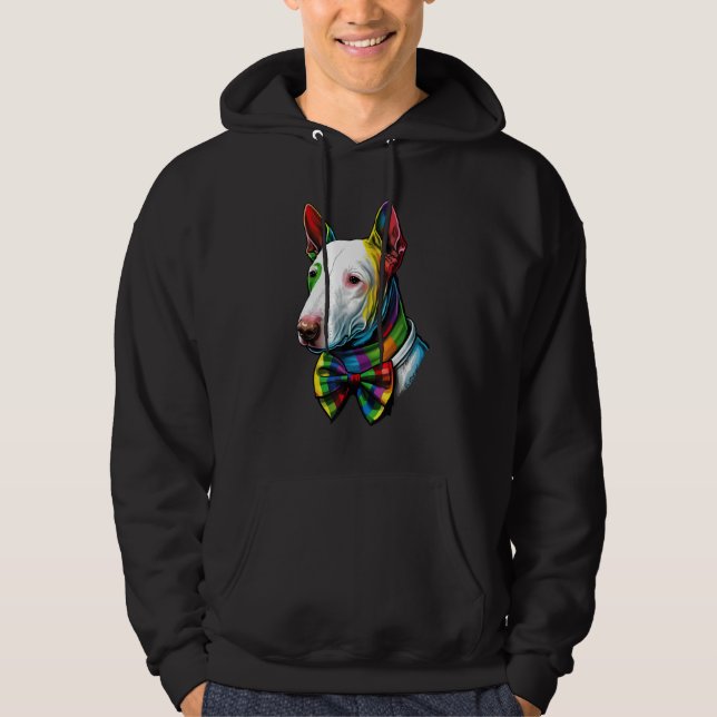 Sudadera Bull Terrier Gay Pride LGBT Rainbow Flag Bull Terr (Anverso)