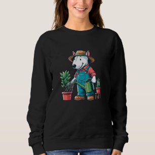 Sudadera Bull Terrier Inglés Regando Plantas Jardinería Per