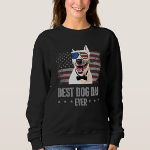 Sudadera Bull Terrier Mejor Perro Papá Retro Estadounidense