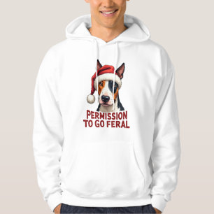 Sudadera Bull Terrier Permiso para Volverse Feral Navidad