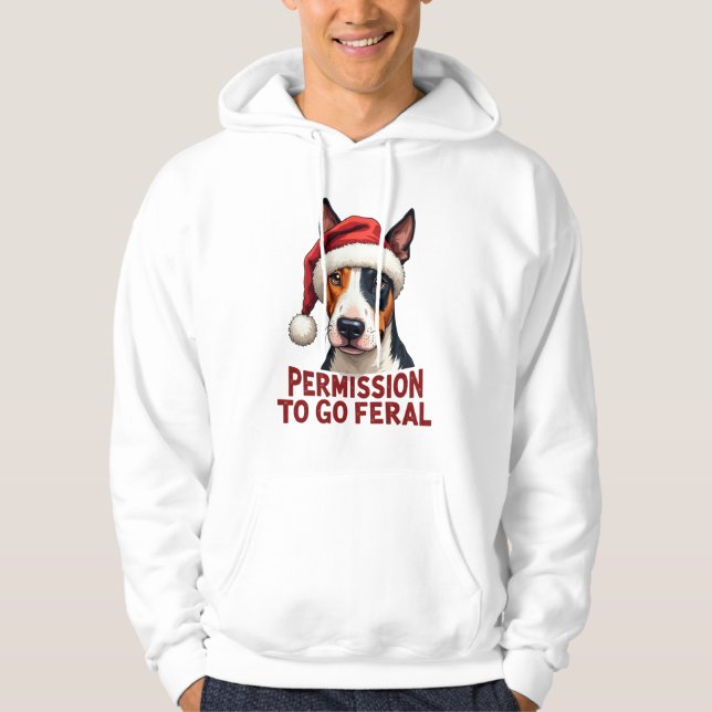 Sudadera Bull Terrier Permission to Go Feral Christmas (Anverso)