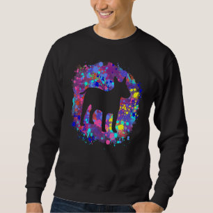 Sudadera Bull Terrier Perro color de agua rosado Splatt Art