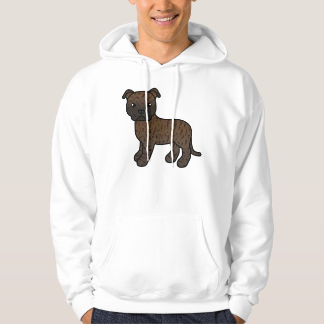 Sudadera Bull Terrier Staffordshire atigrado perro de dibuj (Anverso)