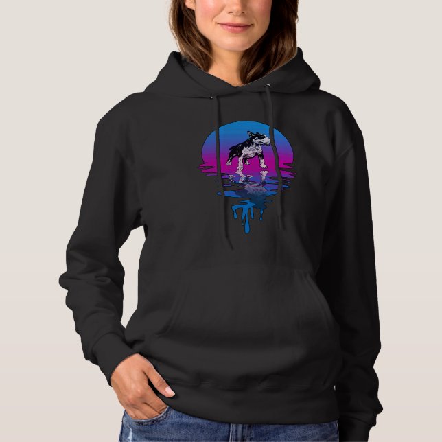 Sudadera Bull Terrier Vintage Retro Puesta de Sol (Anverso)