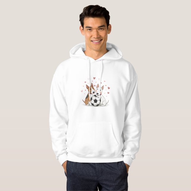 Sudadera Bull Terriers with Soccer Ball for Valentine's Day (Anverso completo)