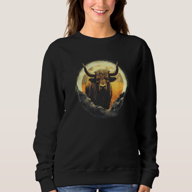 Sudadera Bull With Full Moon - Full Moon Bull (Anverso)