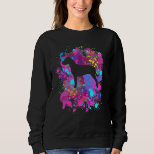 Sudadera Bulldog americano de foso color de agua rosado art